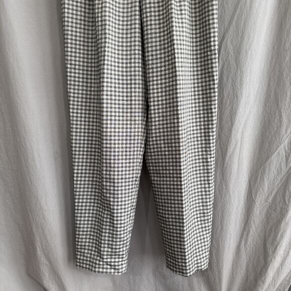 Vintage NWT Chaus Pleated High Waist Tapered Pants Gray Gingham 80s Size 12 - Picture 4 of 16